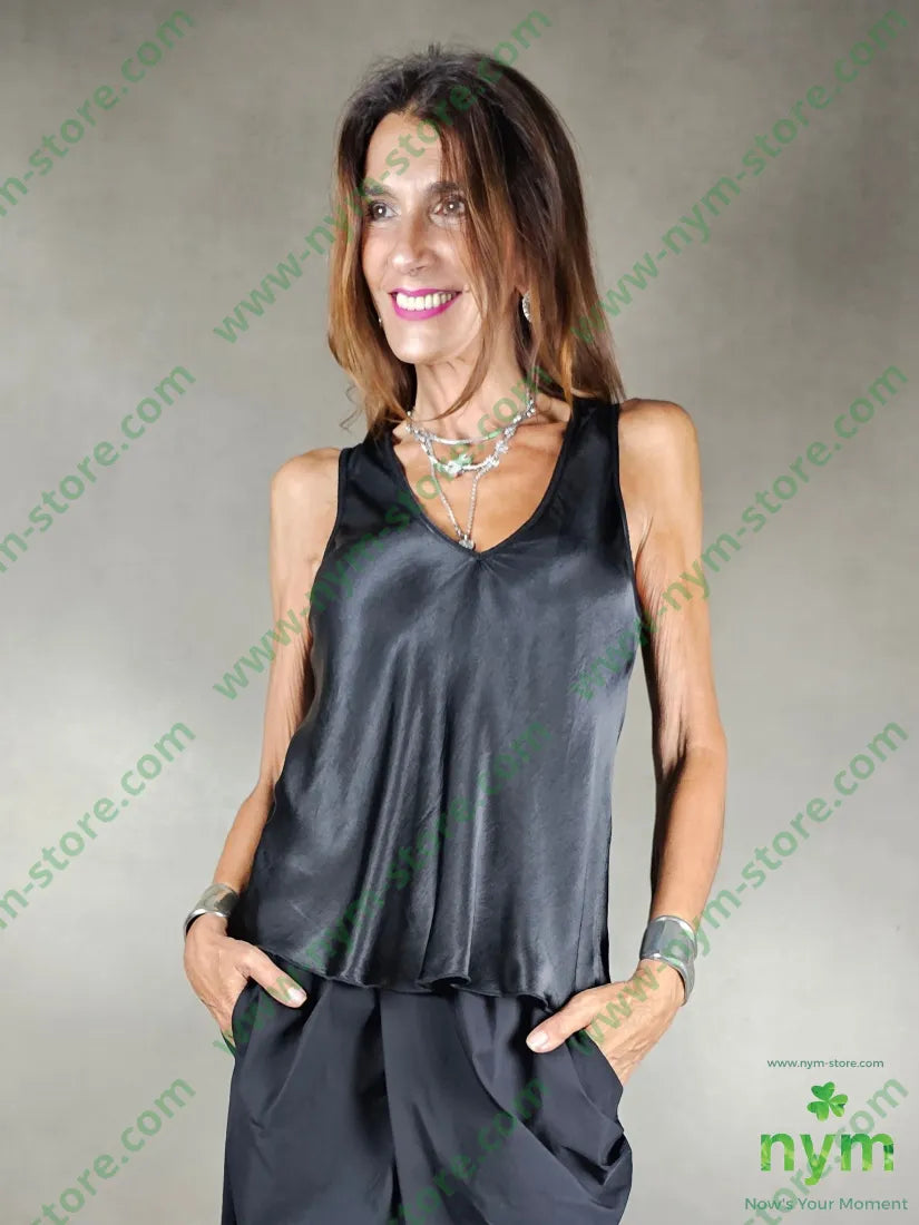 canotta viscosa spalla larga 100vi U / NERO / PE25 TOP