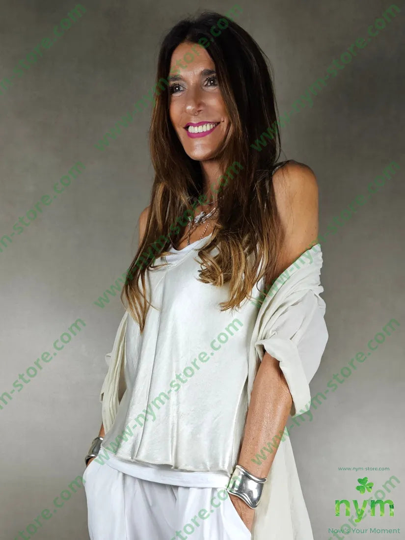 canotta viscosa spalla larga 100vi U / PANNA / PE25 TOP