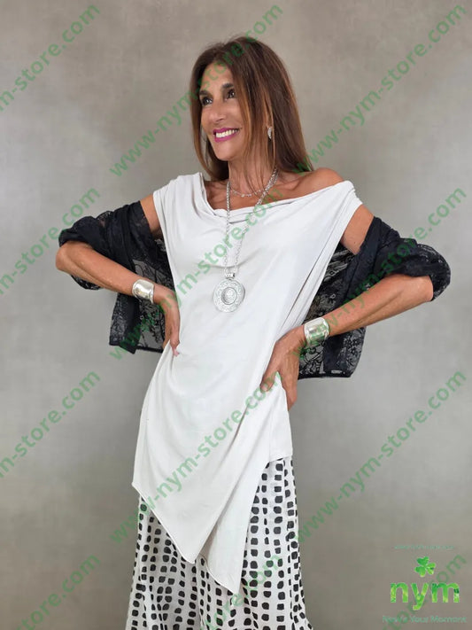 canottiera collo drappeggio 95co5ea - U / SABBIA / PE26 - TOP