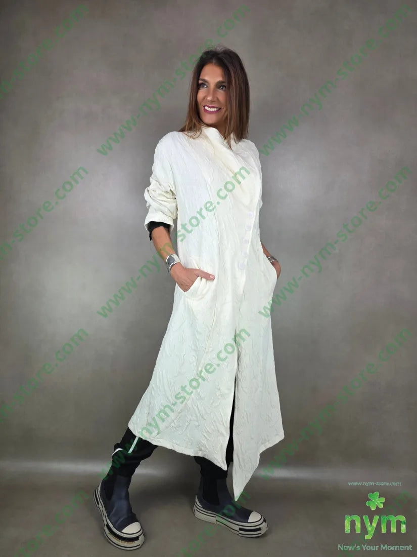 cappotto asimmetrico tessuti a maglia 63pl43co1ea U / BURRO / AI25 CAPOSPALLA