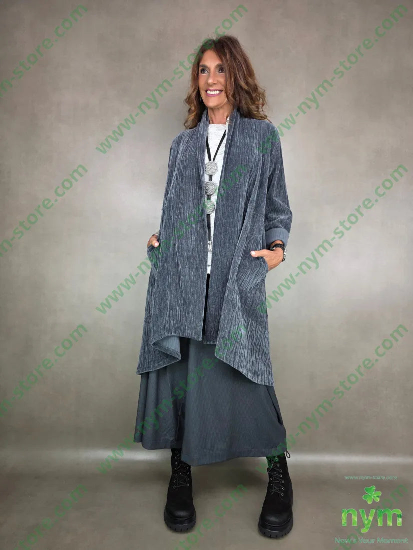 cappotto ciniglia goffrato 98pl2ea U / GRIGIO / AI25 CAPOSPALLA