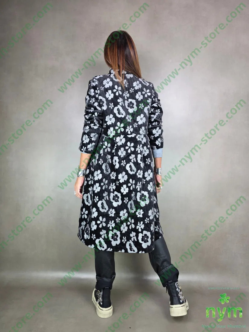 cappotto ciniglia jacquard 100pl U / NERO / AI25 CAPOSPALLA