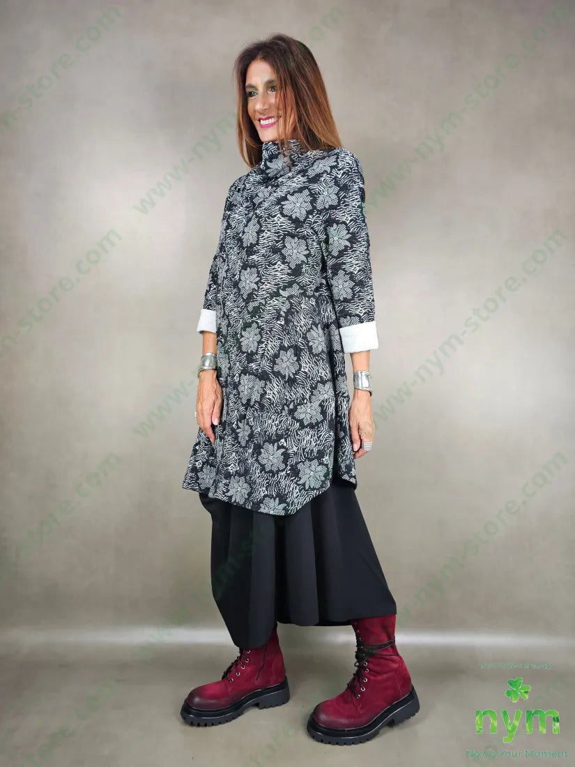 cappotto fantasia in maglia 53pl46co1ea U / NERO / AI25 CAPOSPALLA