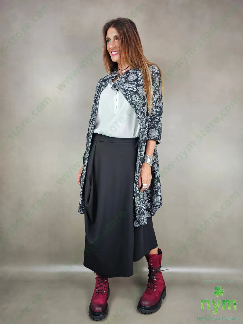 cappotto fantasia in maglia 53pl46co1ea U / NERO / AI25 CAPOSPALLA