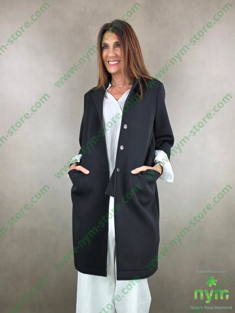 cappotto neoprene 95pl5ea U / NERO / PE26 CAPOSPALLA
