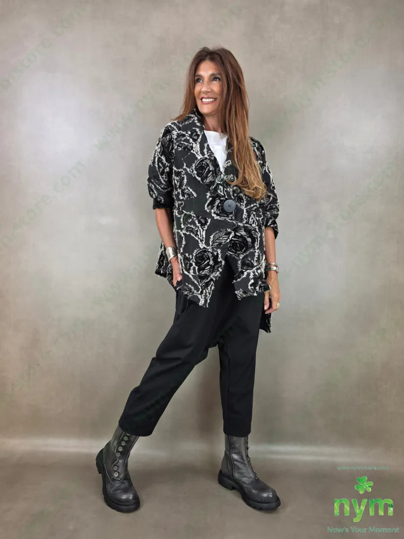 cappotto over ciniglia jacquard 70pl20ra10ny - U / NERO / AI26 - CAPOSPALLA