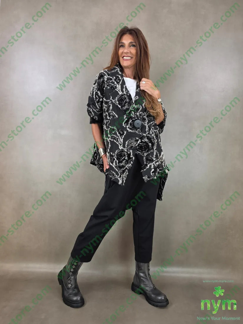 cappotto over ciniglia jacquard 70pl20ra10ny - U / NERO / AI26 - CAPOSPALLA