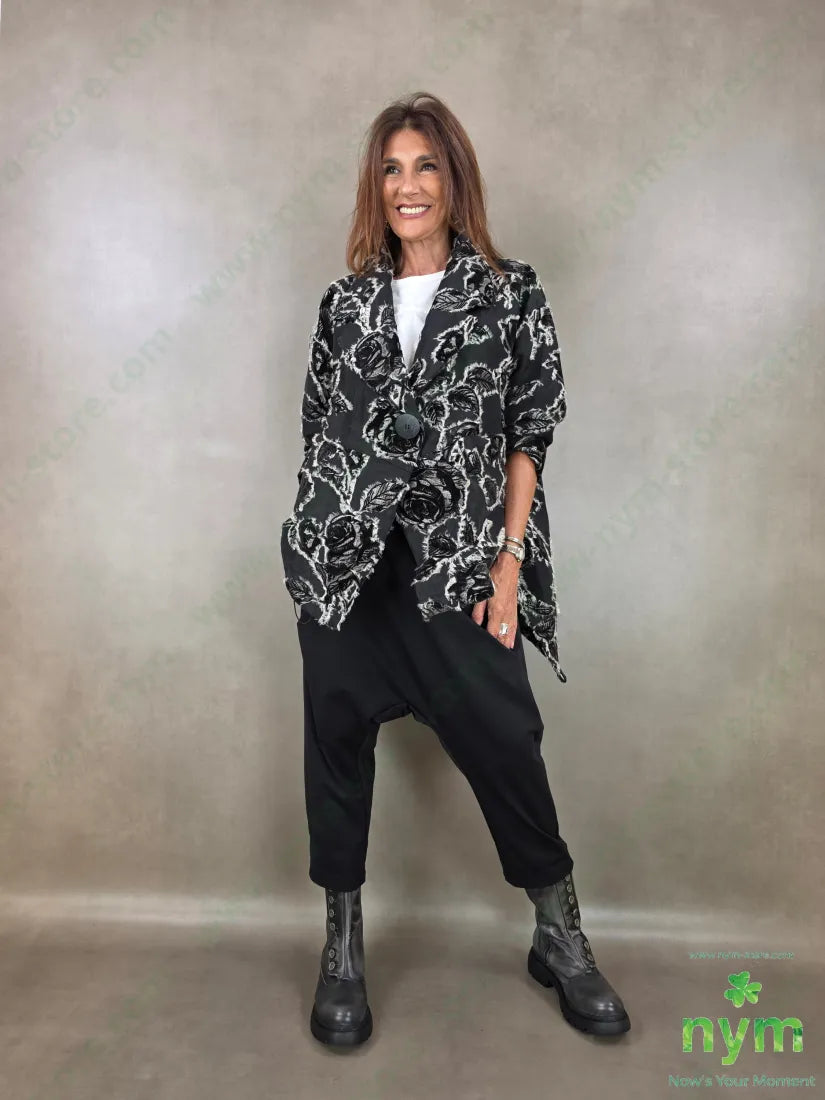 cappotto over ciniglia jacquard 70pl20ra10ny - U / NERO / AI26 - CAPOSPALLA