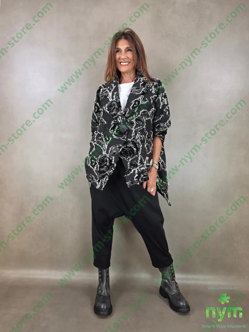 cappotto over ciniglia jacquard 70pl20ra10ny - U / NERO / AI26 - CAPOSPALLA