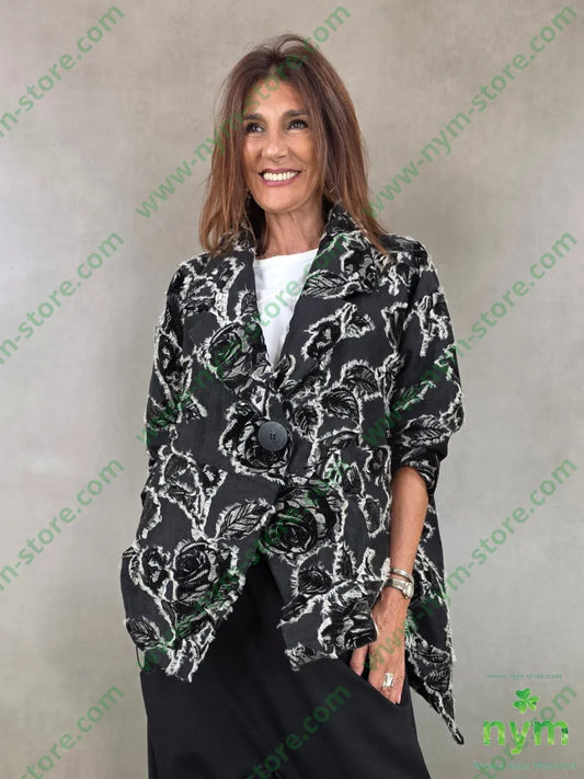 cappotto over ciniglia jacquard 70pl20ra10ny - U / NERO / AI26 - CAPOSPALLA