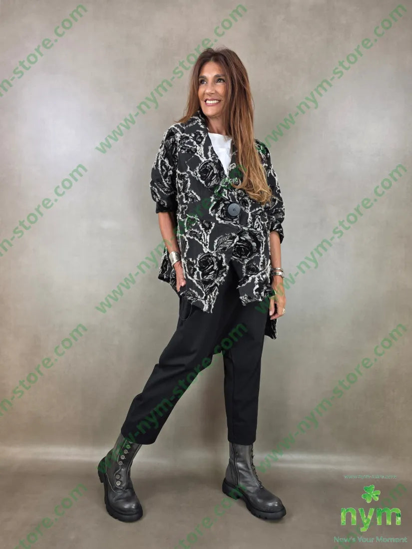 cappotto over ciniglia jacquard 70pl20ra10ny - U / NERO / AI26 - CAPOSPALLA