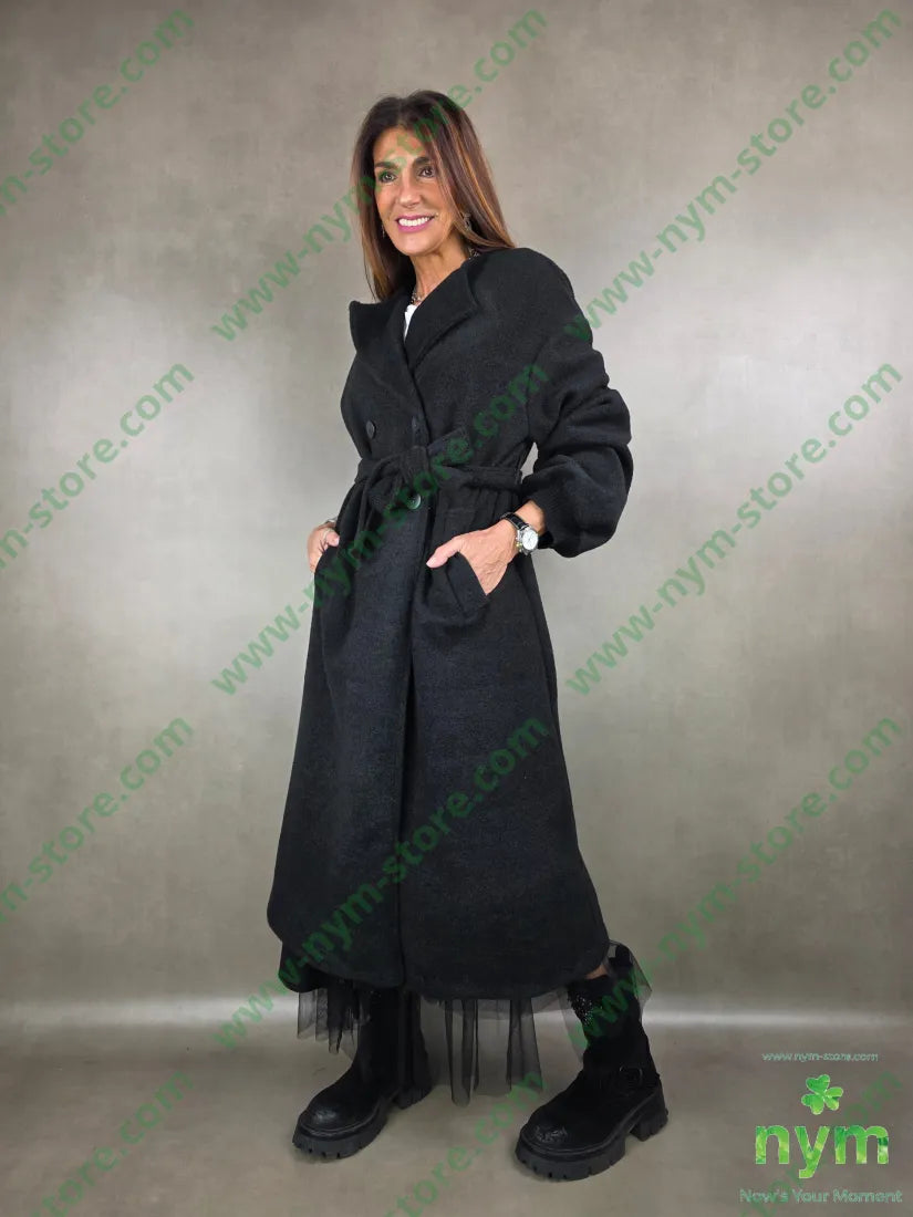 cappotto quattro bottoni 100pl U / NERO / AI25 CAPOSPALLA
