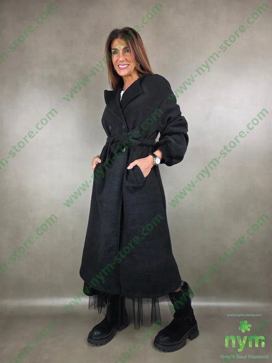cappotto quattro bottoni 100pl U / NERO / AI25 CAPOSPALLA
