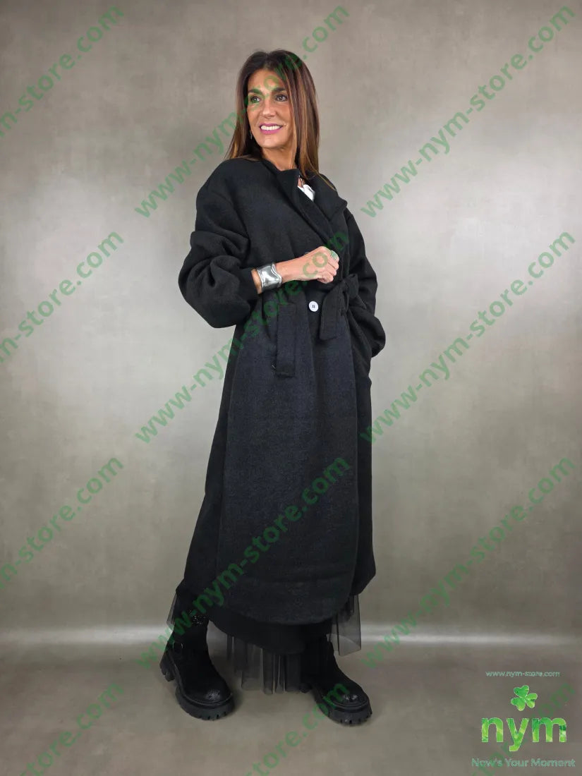 cappotto quattro bottoni 100pl U / NERO / AI25 CAPOSPALLA