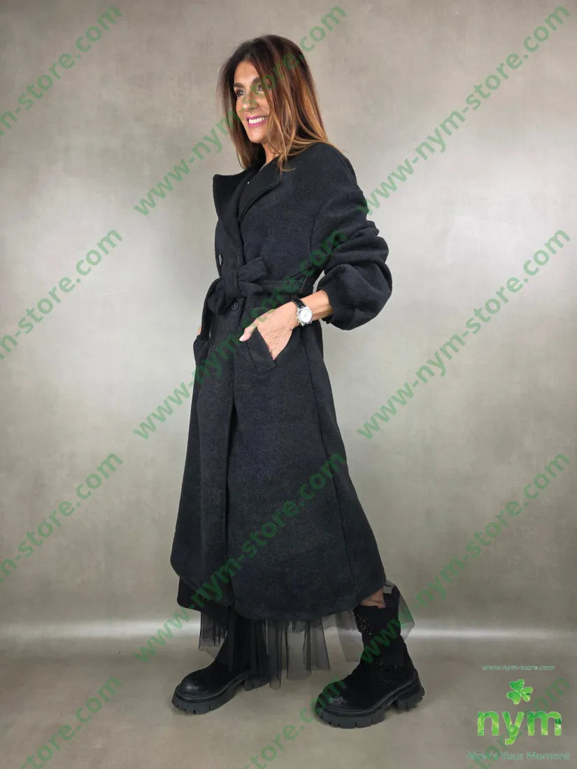 cappotto quattro bottoni 100pl U / NERO / AI25 CAPOSPALLA