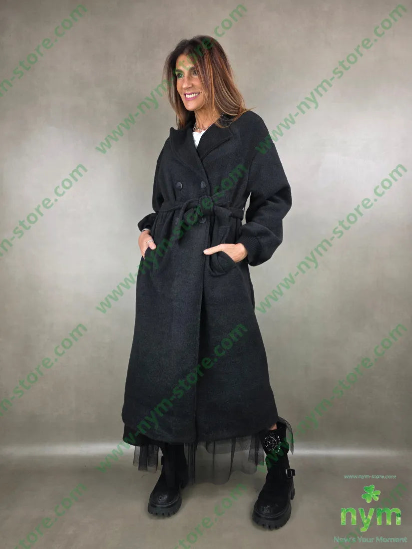 cappotto quattro bottoni 100pl U / NERO / AI25 CAPOSPALLA