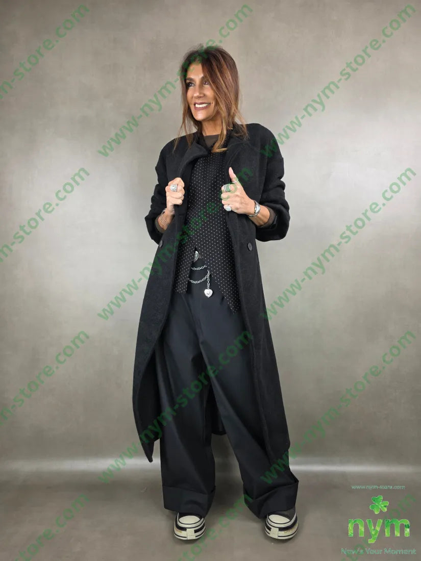 cappotto quattro bottoni 100pl U / NERO / AI25 CAPOSPALLA