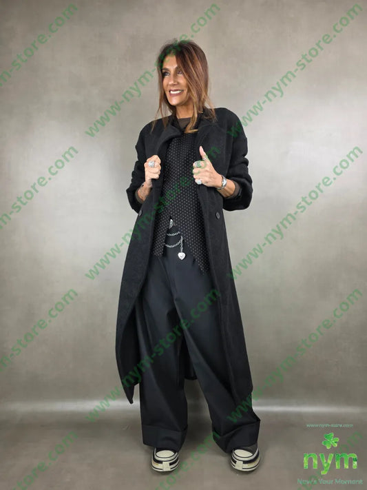 cappotto quattro bottoni 100pl U / NERO / AI25 CAPOSPALLA
