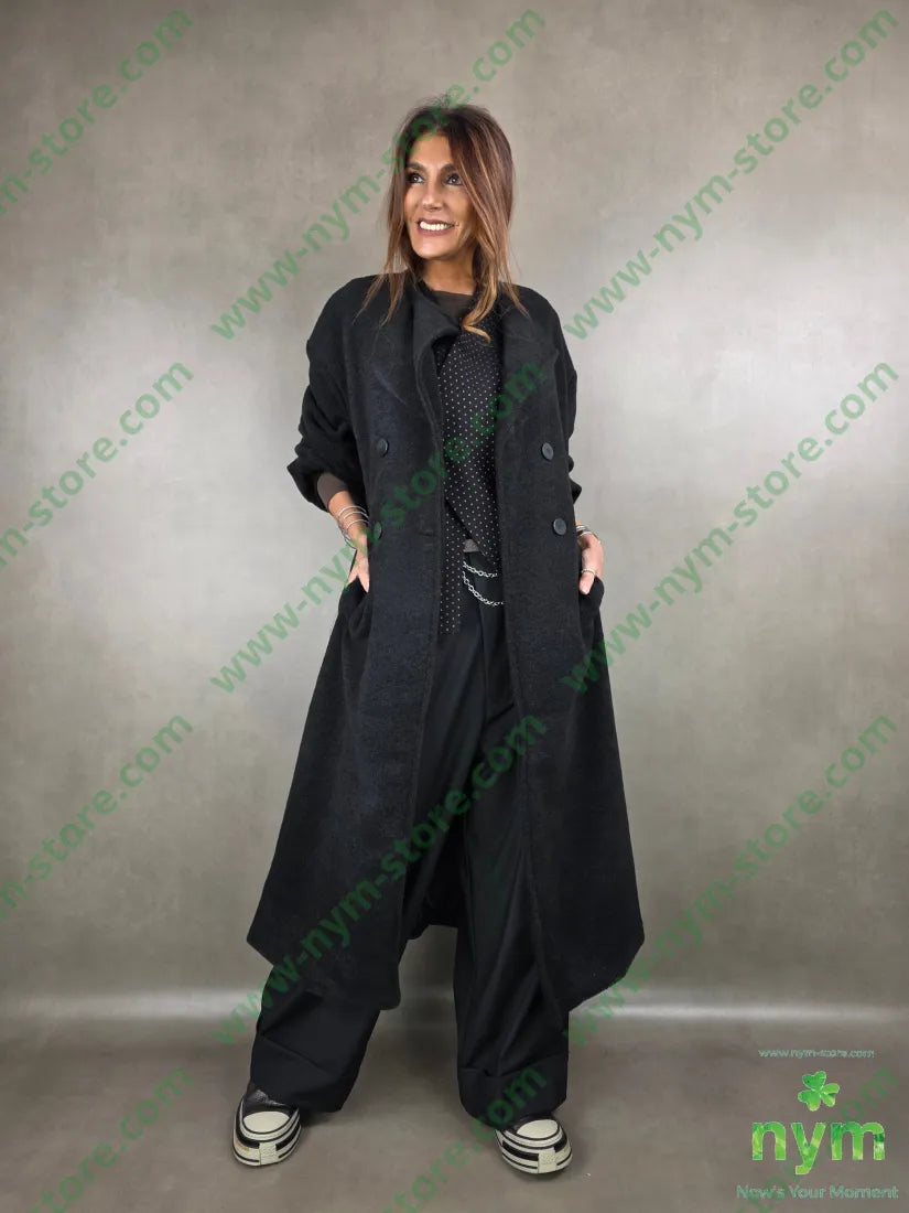 cappotto quattro bottoni 100pl U / NERO / AI25 CAPOSPALLA