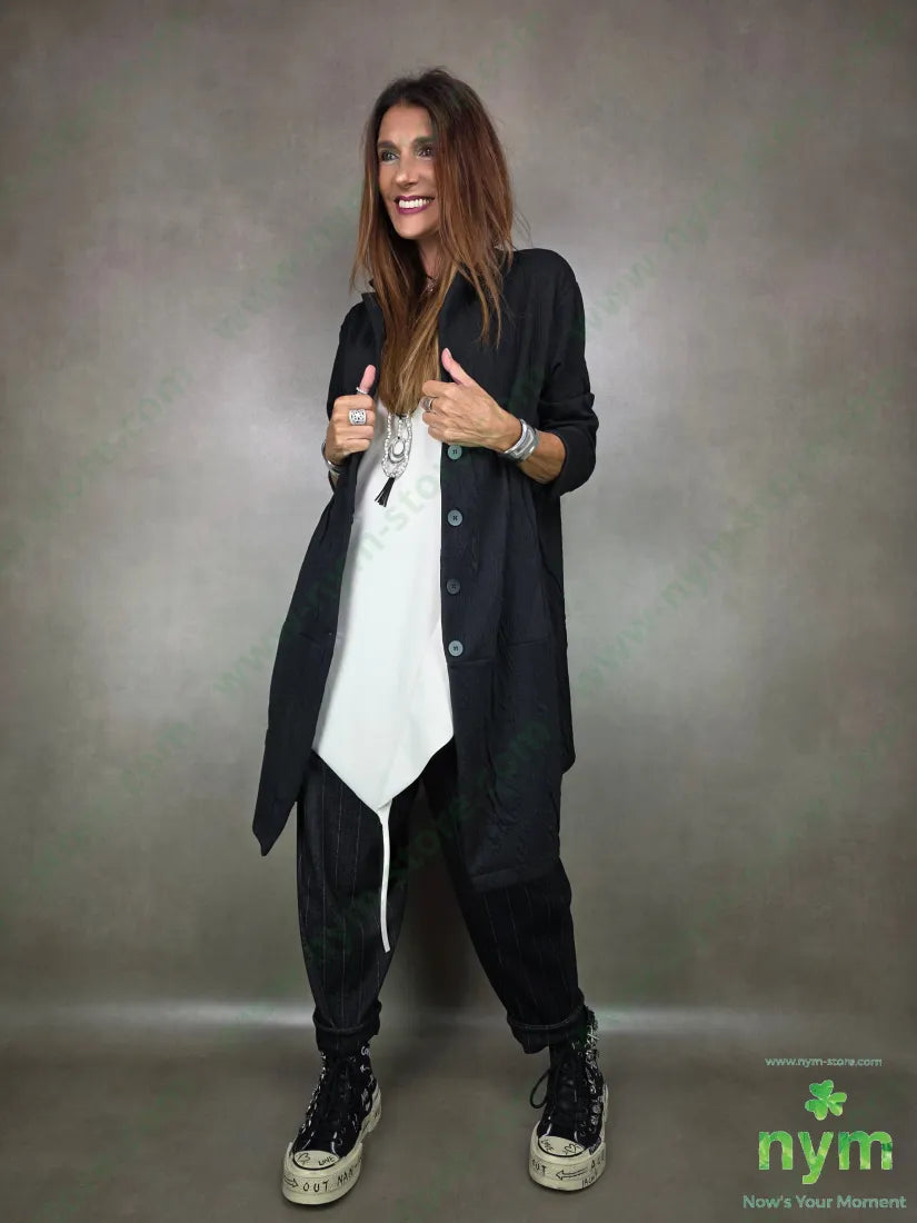 cappotto tessuto a maglia 53pl46co1ea U / NERO / AI25 CAPOSPALLA