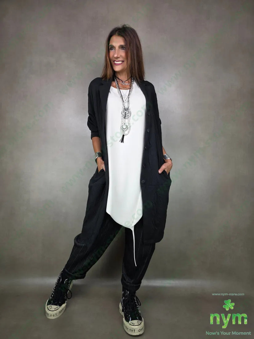 cappotto tessuto a maglia 53pl46co1ea U / NERO / AI25 CAPOSPALLA