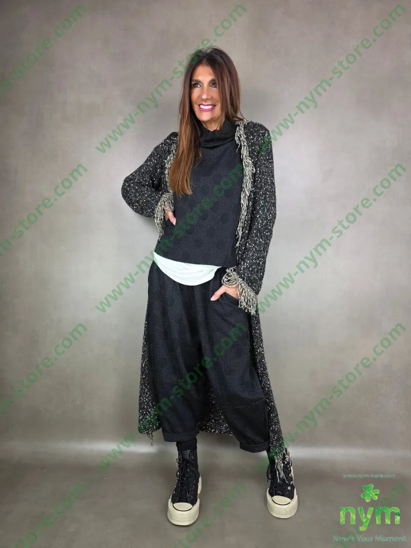 Cappotto tipo tweed frangia 65pc18co13pa2wo2wm CAPOSPALLA