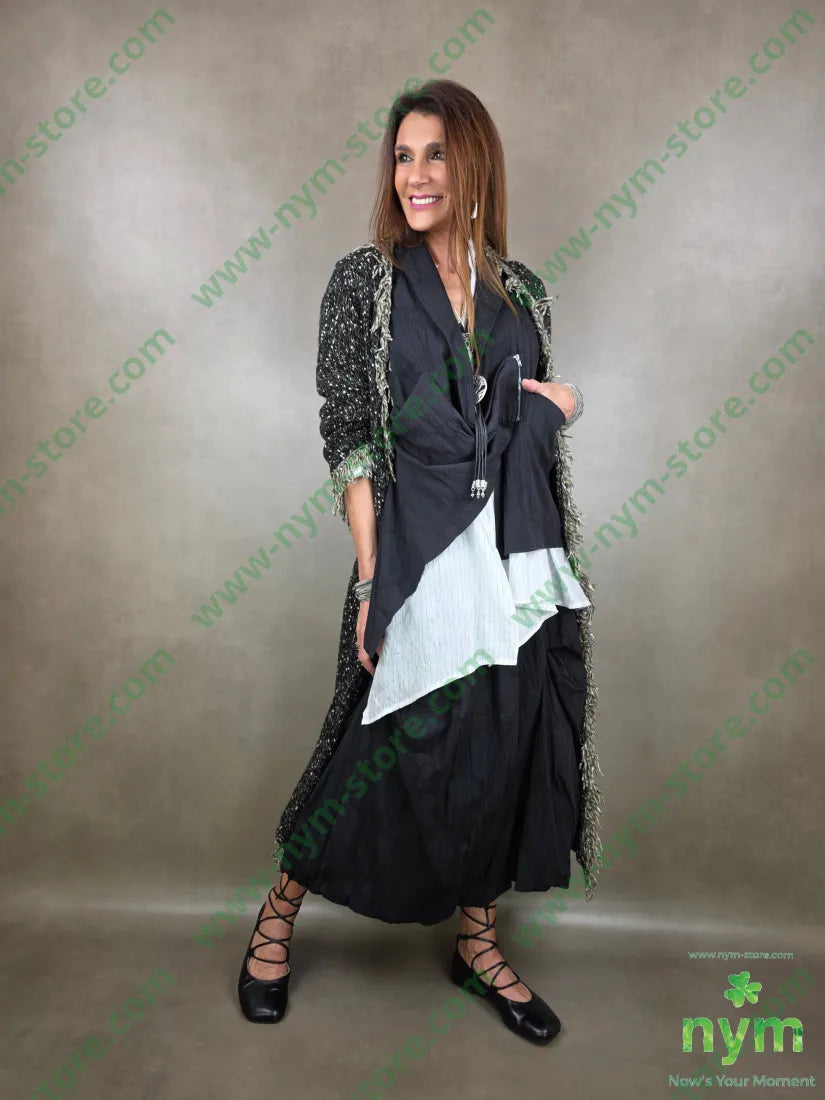 Cappotto tipo tweed frangia 65pc18co13pa2wo2wm CAPOSPALLA