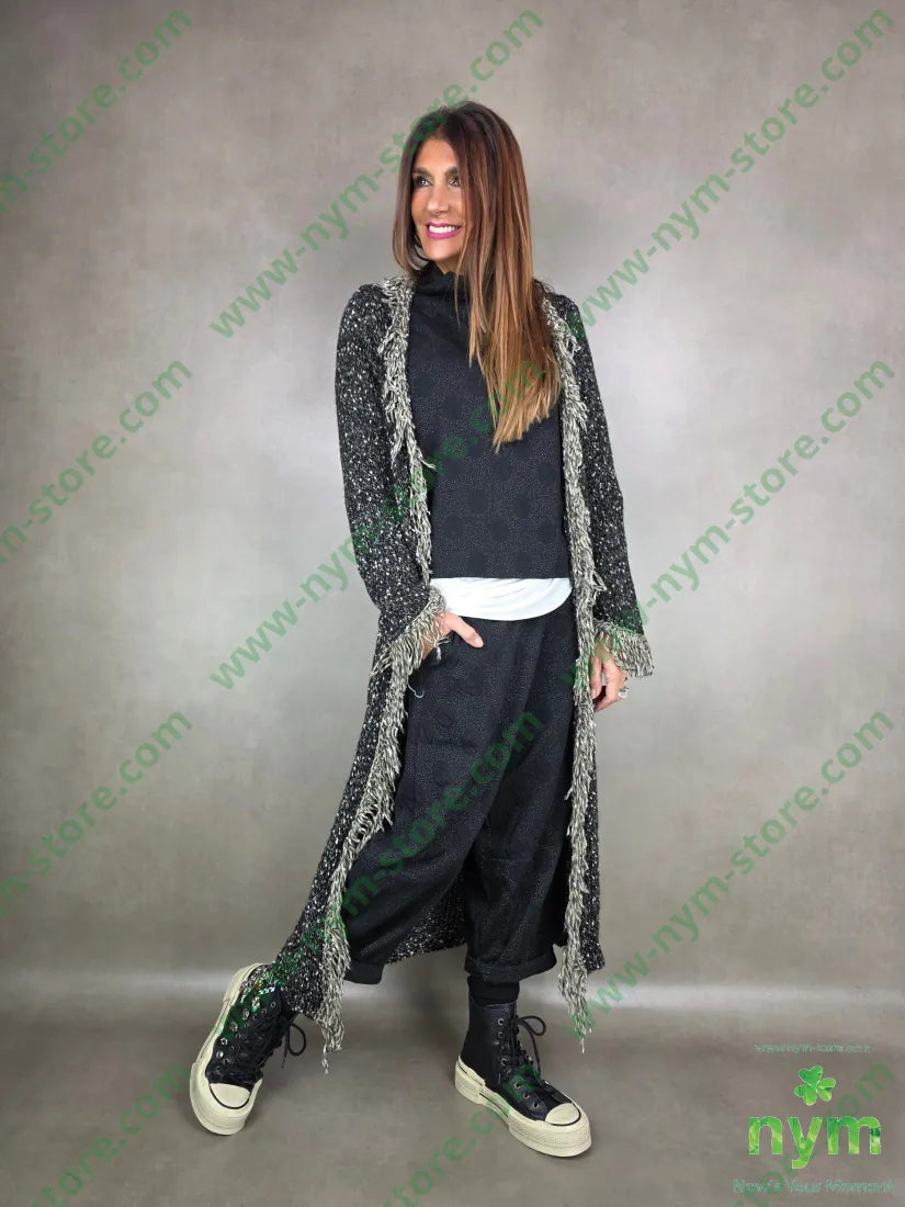 Cappotto tipo tweed frangia 65pc18co13pa2wo2wm CAPOSPALLA