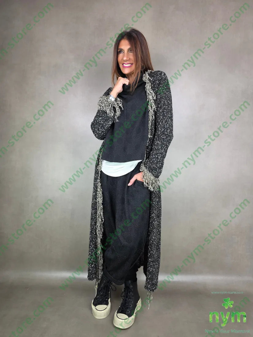 Cappotto tipo tweed frangia 65pc18co13pa2wo2wm CAPOSPALLA