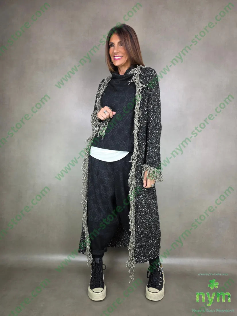 Cappotto tipo tweed frangia 65pc18co13pa2wo2wm CAPOSPALLA