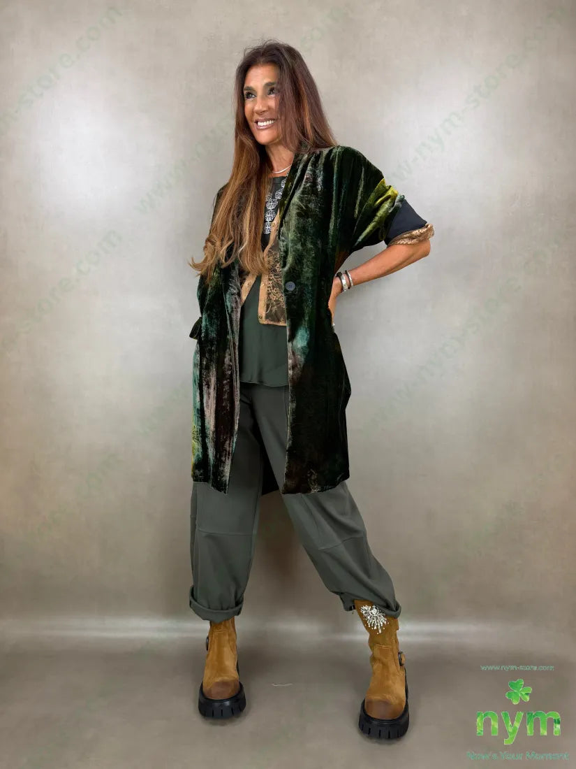 cappotto velluto due spacchi tie dye - CAPOSPALLA