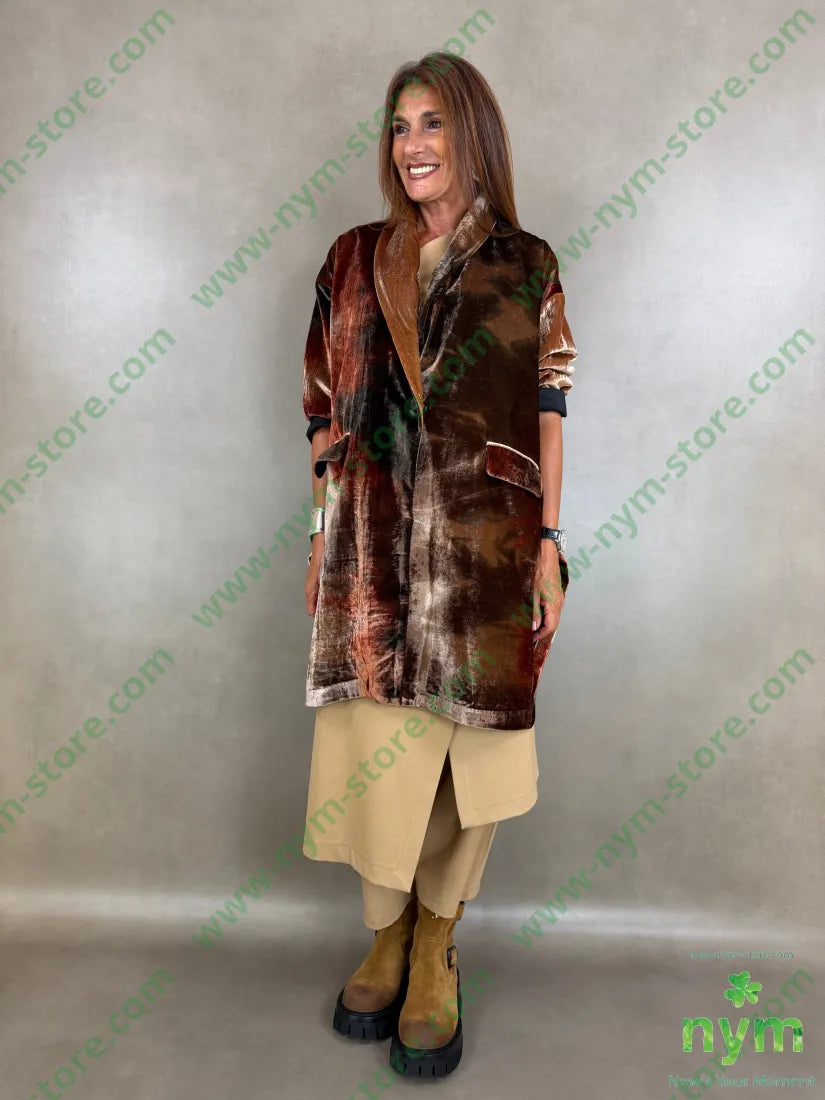 cappotto velluto due spacchi tie dye - CAPOSPALLA