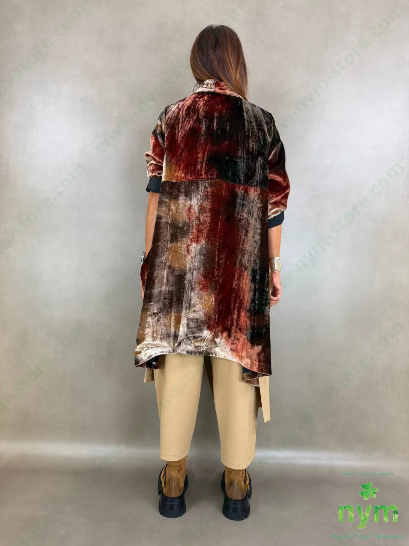 cappotto velluto due spacchi tie dye - CAPOSPALLA