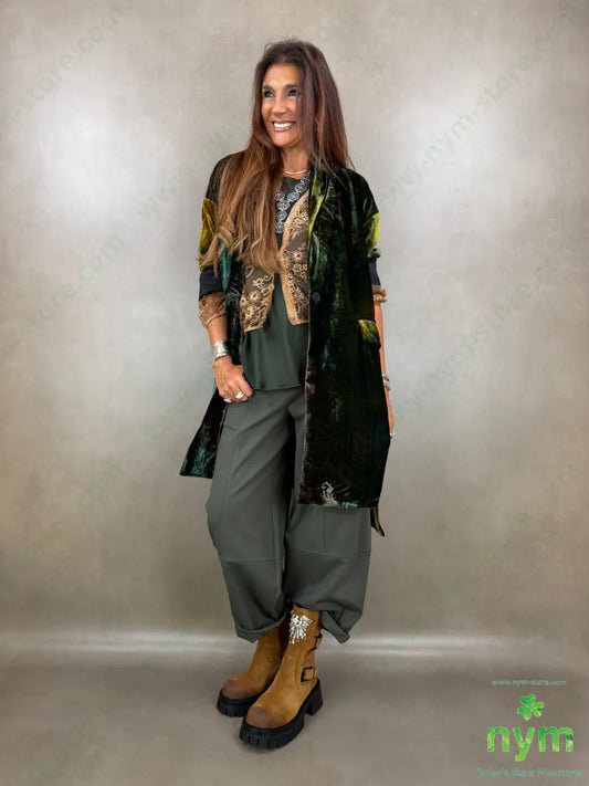 cappotto velluto due spacchi tie dye - CAPOSPALLA