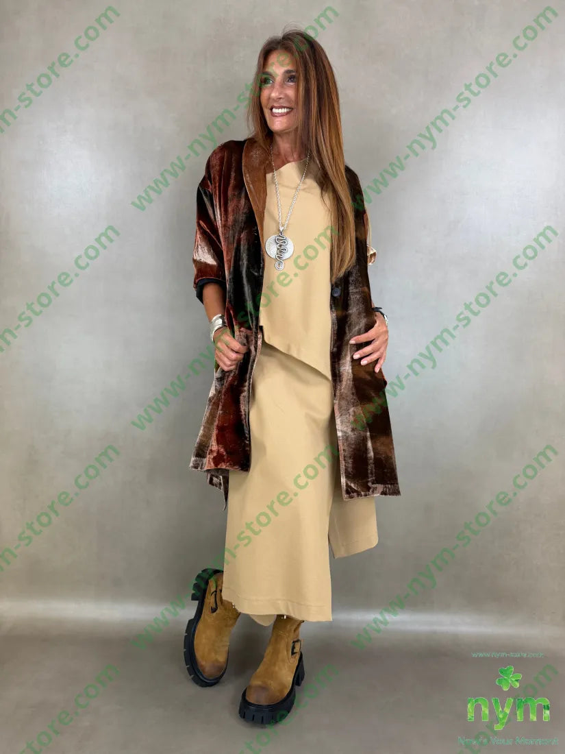 cappotto velluto due spacchi tie dye - CAPOSPALLA