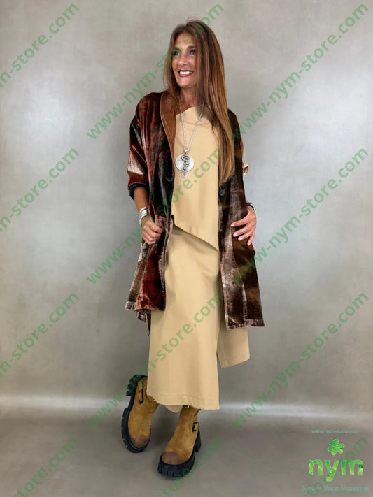 cappotto velluto due spacchi tie dye - CAPOSPALLA