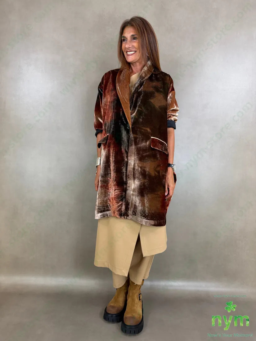 cappotto velluto due spacchi tie dye - CAPOSPALLA