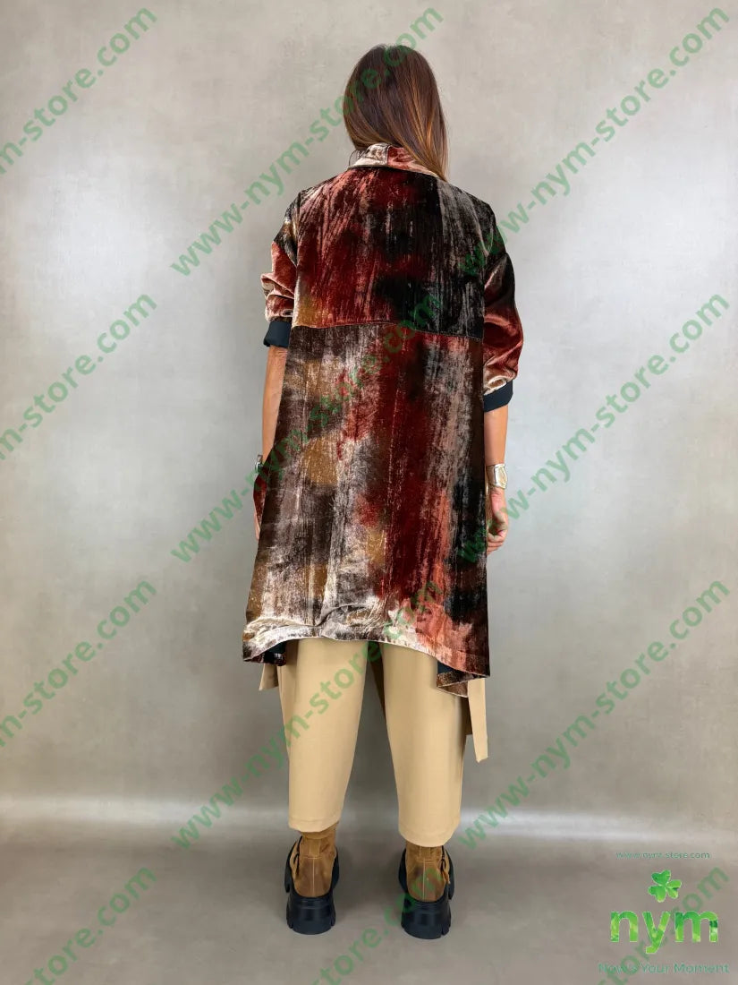 cappotto velluto due spacchi tie dye - CAPOSPALLA