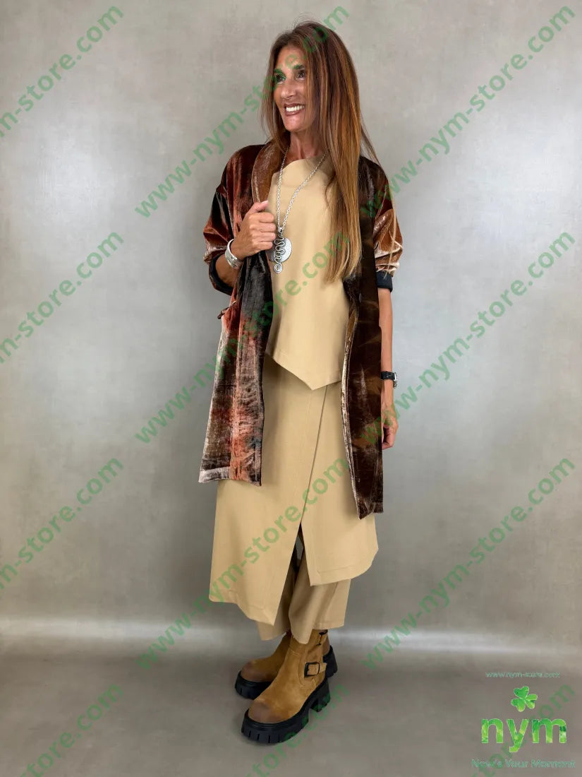 cappotto velluto due spacchi tie dye - CAPOSPALLA