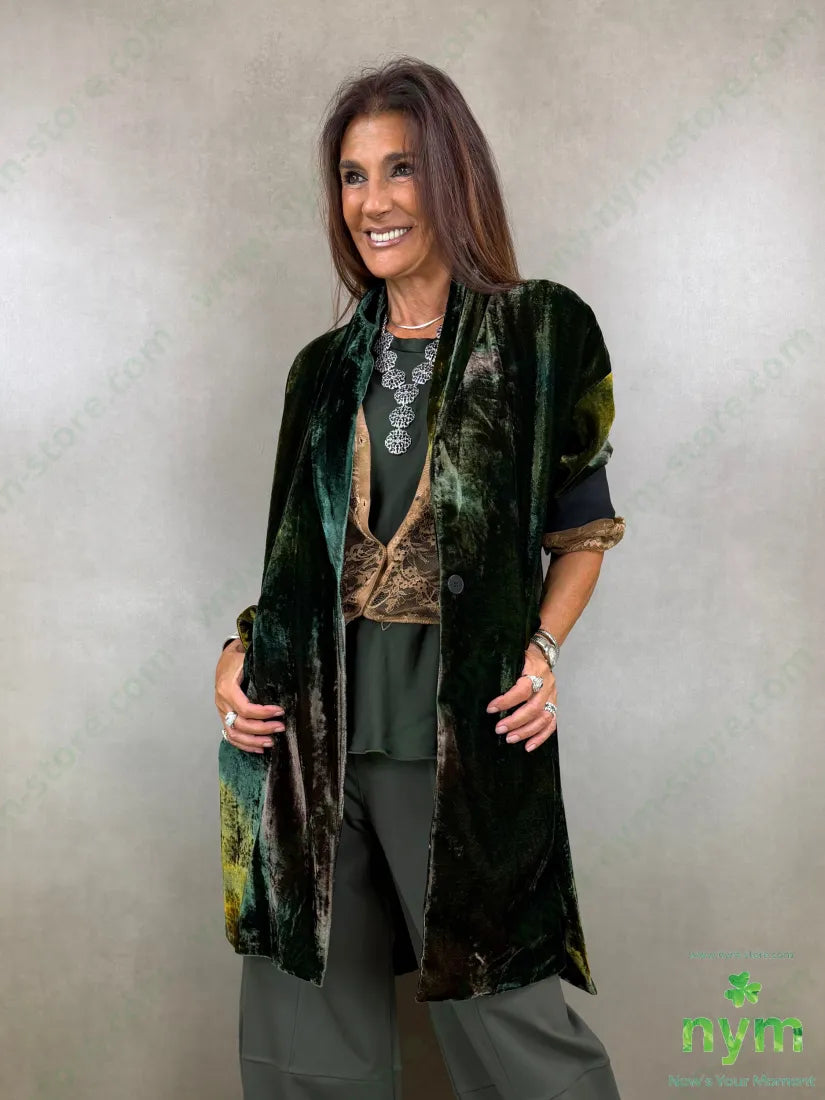 cappotto velluto due spacchi tie dye - U / BOTTIGLIA / AI26 - CAPOSPALLA