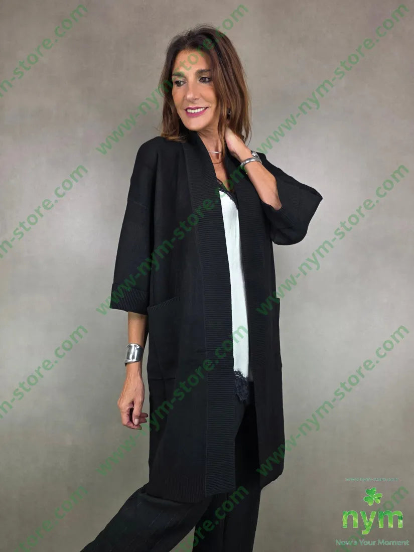 cardigan a kimono U / NERO / AI25 CARDIGAN