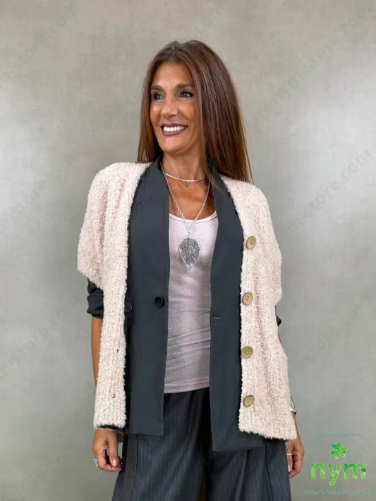 cardigan boucle bottoni legno 65ac17pa9vi7wo - U / CIPRIA / AI26 - CARDIGAN