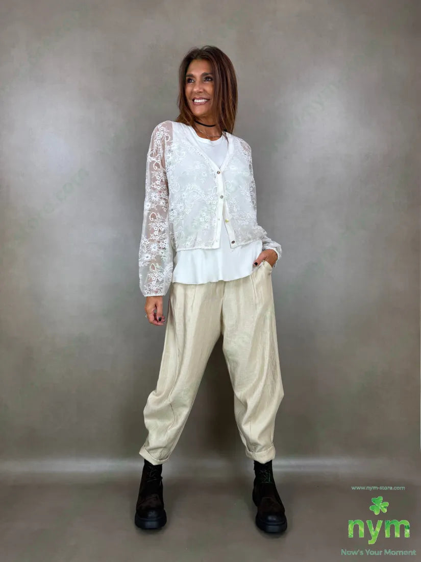cardigan in pizzo corto 96pl4ea - CARDIGAN