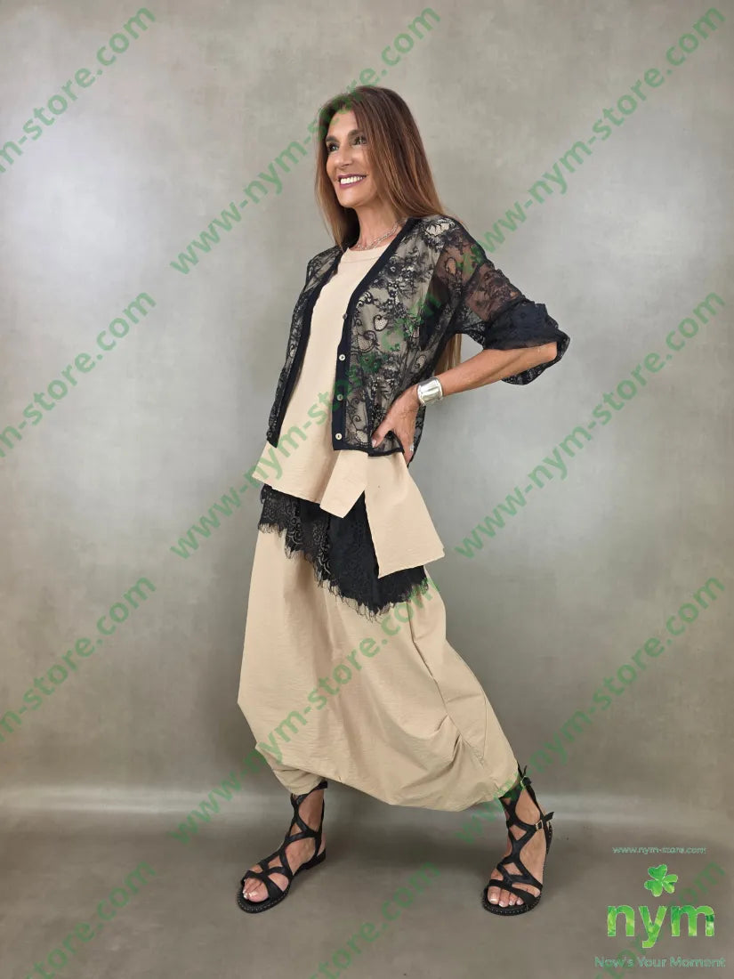 cardigan in pizzo corto 96pl4ea - CARDIGAN