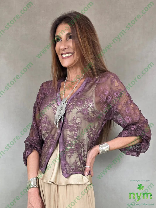 cardigan in pizzo corto 96pl4ea - U / BORDO / PE26 - CARDIGAN