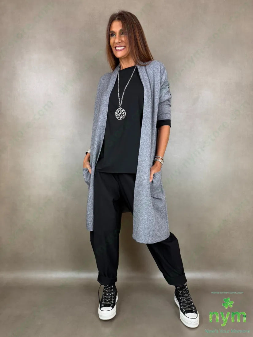 Cardigan liscio tasche laterali 50vi30pa20pl - CARDIGAN