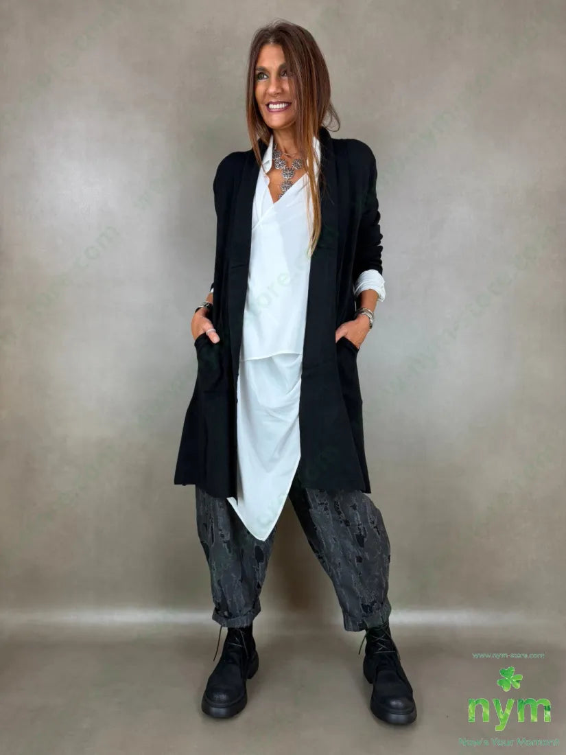 Cardigan liscio tasche laterali 50vi30pa20pl - CARDIGAN