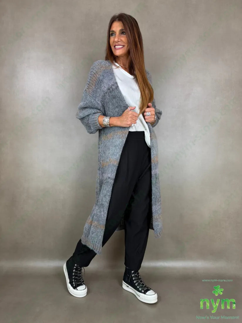 Cardigan lungo effetto tweed 57ac29pa7vi7wo - CARDIGAN