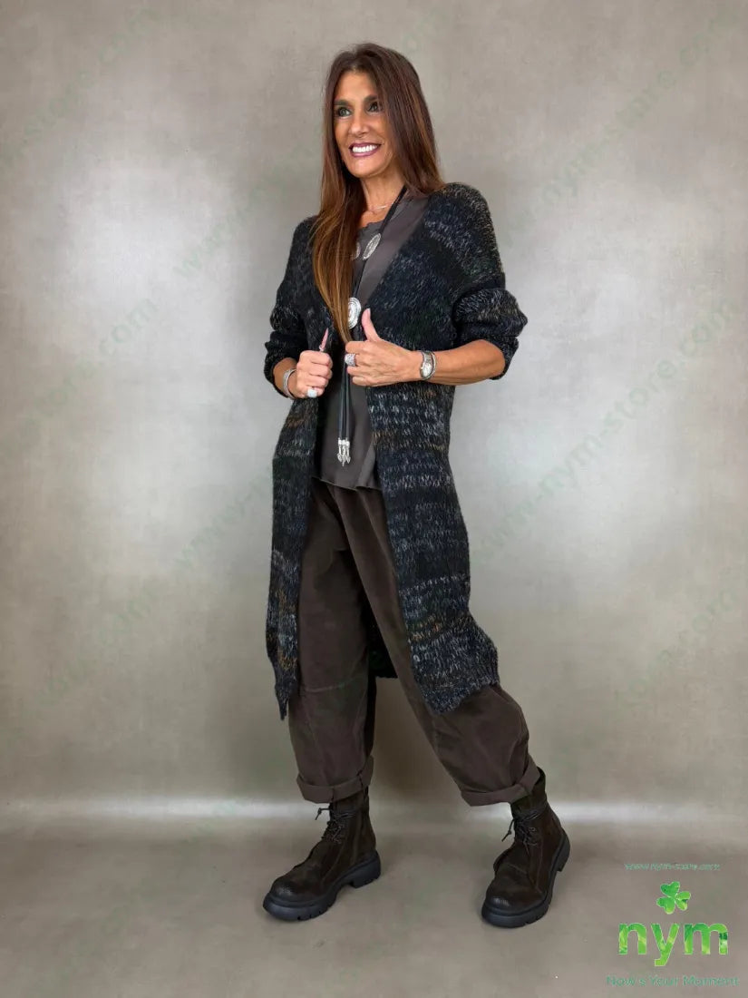 Cardigan lungo effetto tweed 57ac29pa7vi7wo - CARDIGAN