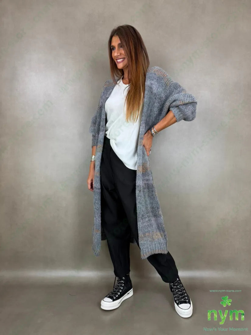 Cardigan lungo effetto tweed 57ac29pa7vi7wo - CARDIGAN
